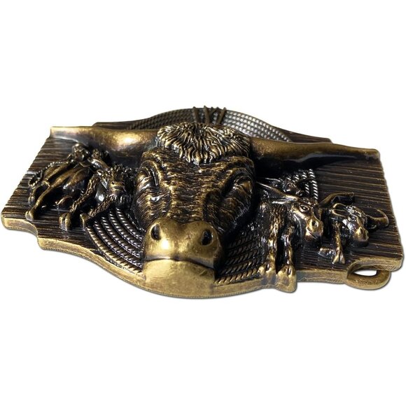 Men's Classic Western Fashion Belt Buckle Motorcycle Rider Street Punk Style - Picture 2 of 4